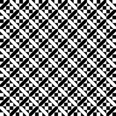 Fototapeta premium Squares, triangles, figures seamless pattern. Folk wallpaper. Geometric background. Checks, triangular shapes, forms ornate. Tribal motif. Ethnic ornament. Textile print, abstract. Vector artwork