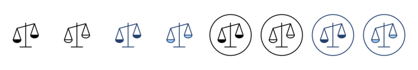 Scales icon vector. Law scale icon. Justice sign and symbol - obrazy, fototapety, plakaty