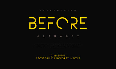 Before creative modern urban alphabet font. Digital abstract moslem, futuristic, fashion, sport, minimal technology typography. Simple numeric vector illustration