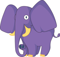 cute purple elephant vector illustration