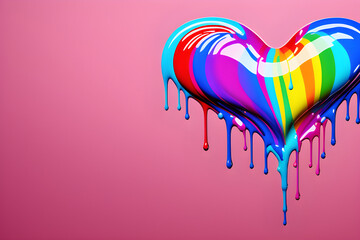 Colorful fall Valentine's Love Heart Illustration - Lovely Design on Transparent Background generative ai