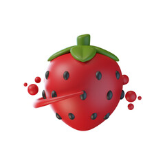 3d render strawberry