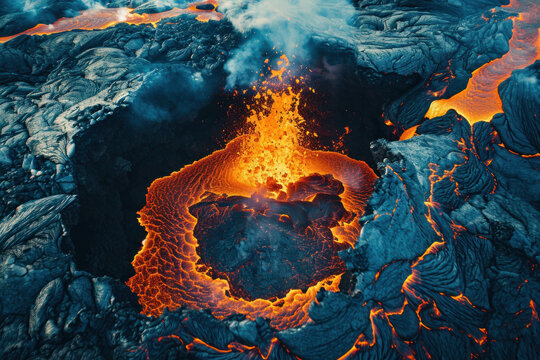Lava in a Volcano made with Generative AI Technology