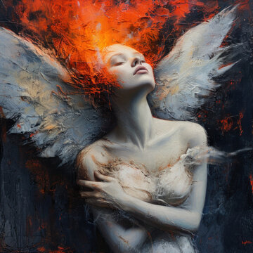 Painting of an Angel made with Generative AI Technology