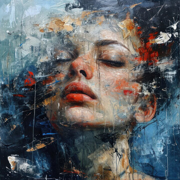 Watercolor painting of a Woman made with generative AI technology 