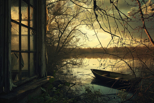 House on the Lake made with Generative AI Technology