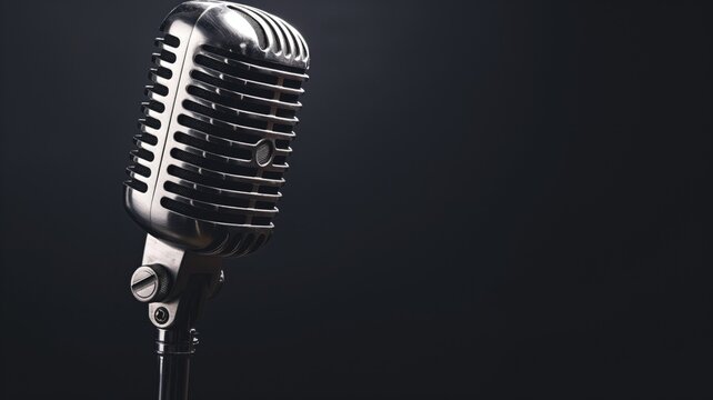 A classic microphone on a dark background