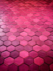 abstract background composed of pink tiles.Minimal interior concept.Flat lay,top view,copy space.Generative AI