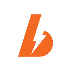 letter b thunder logo vector icon illustration