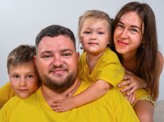 Fototapeta premium Portrait of a happy family together close-up