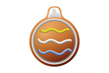 Gingerbread Christmas Ball Sticker Design