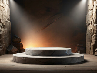 Rock platform podium product presentation background