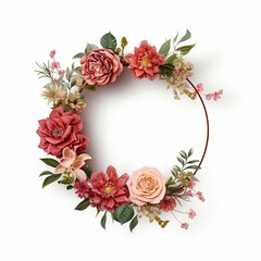 floral frame isolated on white background