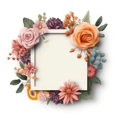 Fototapeta na wymiar floral frame isolated on white background