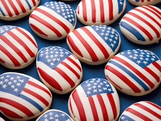 Easter egg cookies decorated with the American flag