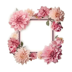 floral frame isolated on white background