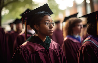 Obraz premium Graduate students in robes.