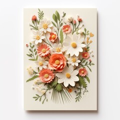 Card with paper flowers
