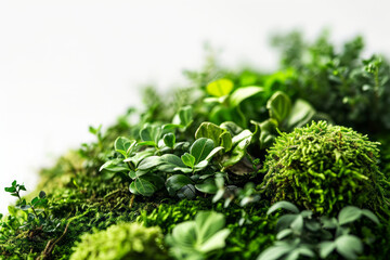 The environmental friendly concept, composition with lovely plants, wide and macro view, flat lay, selected focus on leaves...