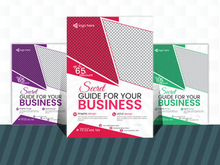 Vector corporate flyer template 2 color design