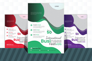 Vector corporate flyer template 2 color design