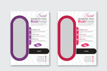 Vector corporate flyer template 2 color design