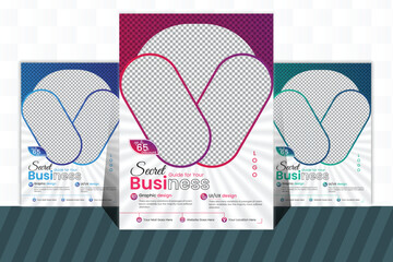 Vector corporate flyer template 2 color design