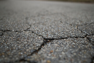 A Large Crack in the Road Forming 