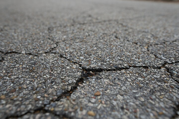 A Large Crack Forming in an Asphalt Road