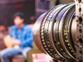 Professional Cinema Lens Close Up for TV Production