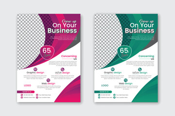 Vector corporate flyer template 2 color design,