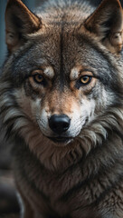 Fototapeta premium Majestic Wolf Portrait Generative AI