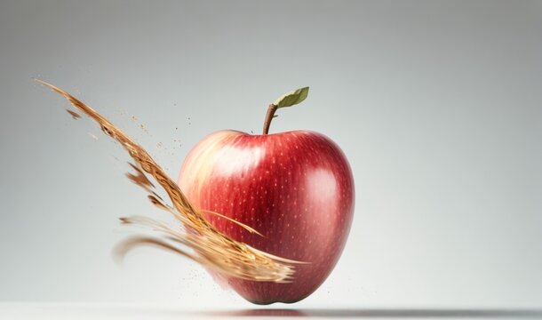 A apple depicting motion and speed in plain from AI Generative