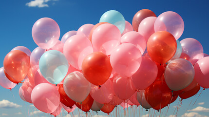 Flying colorful balloons wallpaper