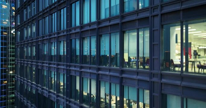 illuminated window of office buildings 