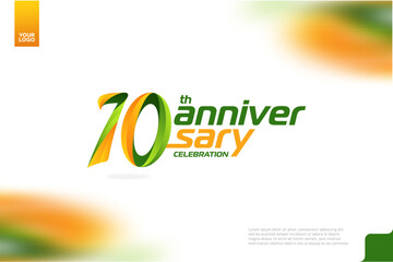 Fototapeta na wymiar 10th Anniversary logotype with a combination of orange and green on a white background.