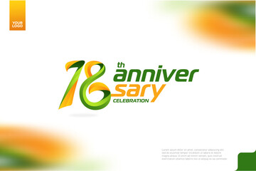 Fototapeta na wymiar 18th Anniversary logotype with a combination of orange and green on a white background.