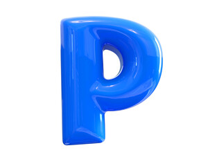 3D Letter Blue P