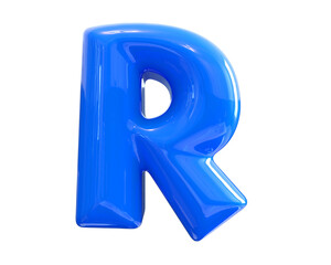 3D Letter Blue R