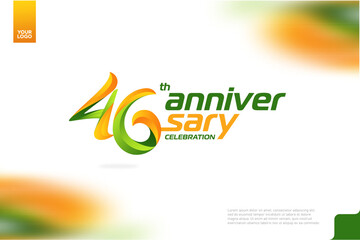 Fototapeta na wymiar 46th Anniversary logotype with a combination of orange and green on a white background.