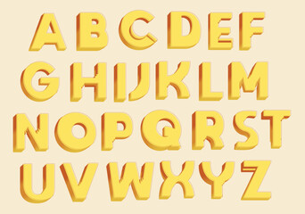 Abstract alphabet lettes font, Yellow letters 