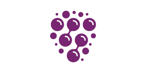 logo design combination of grapes with technology, connection, icon, vector, symbol.