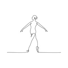 One Single Line Sexy Woman Ballerina