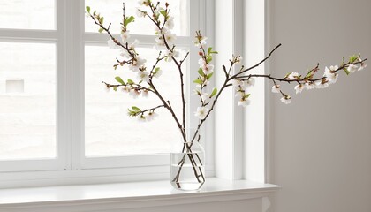 Springtime Home Decor: Blooming Branch in Vase