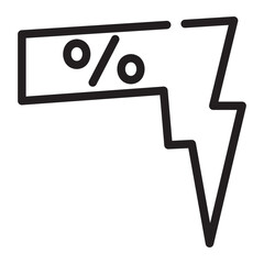 flash sale Line Icon