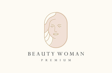 Luxury beauty woman salon logo design