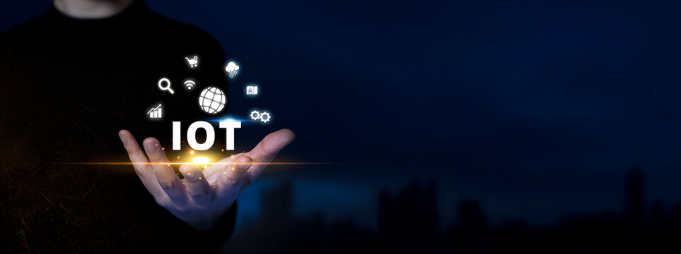 Big Data Cloud Computing Network Of Physical Devices With Secure Network Connectivity. Internet Of Things (IOT) Concept.