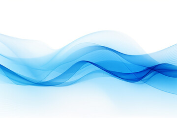 abstract blue waving stream sound patical on white background