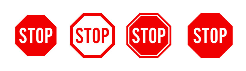 Stop sign set - obrazy, fototapety, plakaty