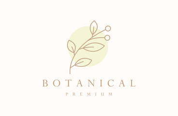 Fototapeta na wymiar Botanical logo icon design template vector illustration
